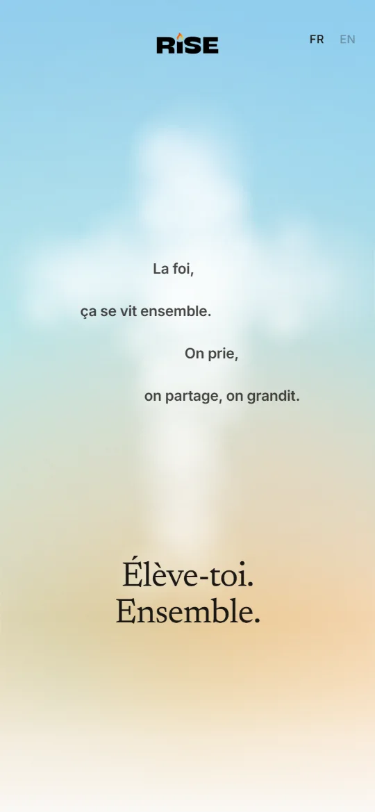 Le site riseapp.app, sur téléphone
